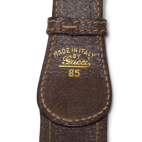 OLD Gucci　GG柄キャンバスレザーベルト（茶）