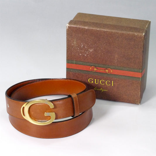 OLD Gucci 飴色Gバックルベルト（箱付き）