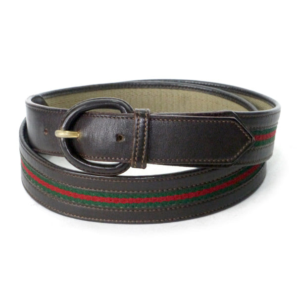 OLD Gucci 70s細シェリー×本革ベルト（濃茶）
