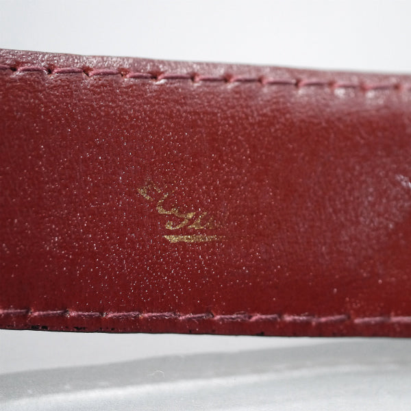 OLD Gucci ゴールドGGバックル細ベルト(ボルドー)