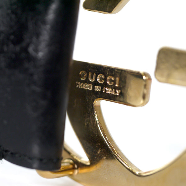 OLD Gucci インターロッキングGレザーウエストベルト(黒)