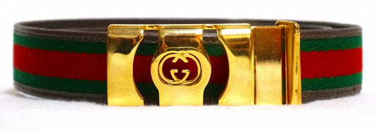 OLD Gucci メンズ用　シェリーライン×革ベルト（緑）
