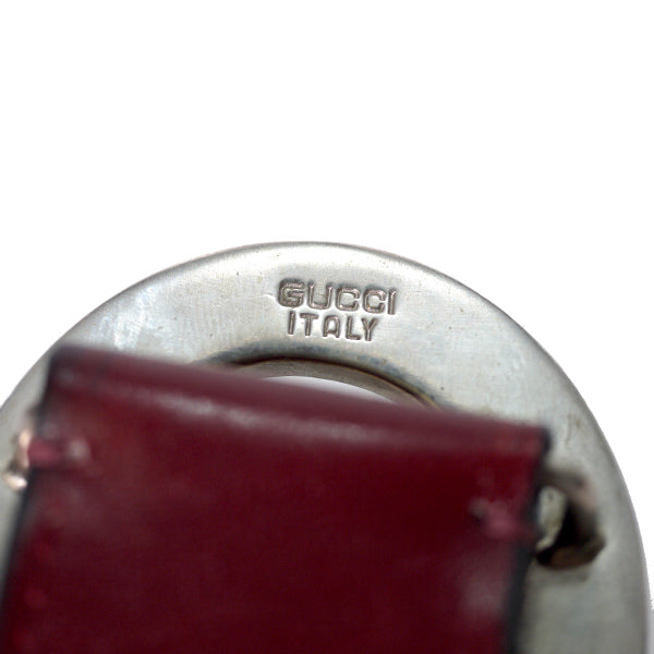 OLD Gucci ゴールド×シルバーGG太ベルト(ボルドー)