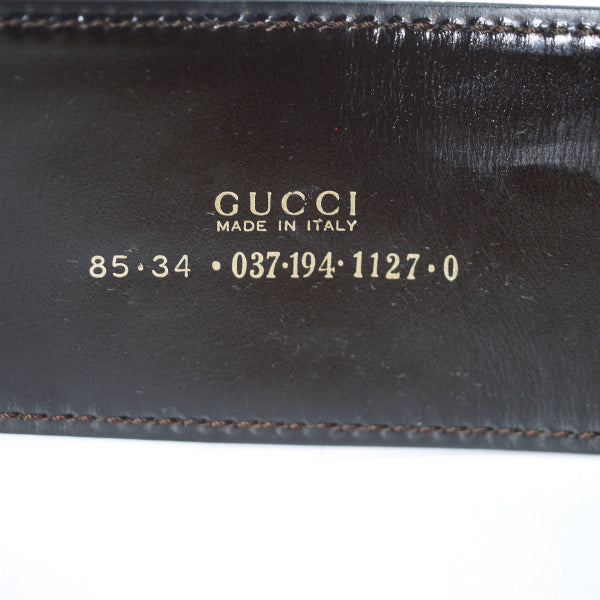 Gucci ビットバックル ハラコ素材アクセントベルト (茶)