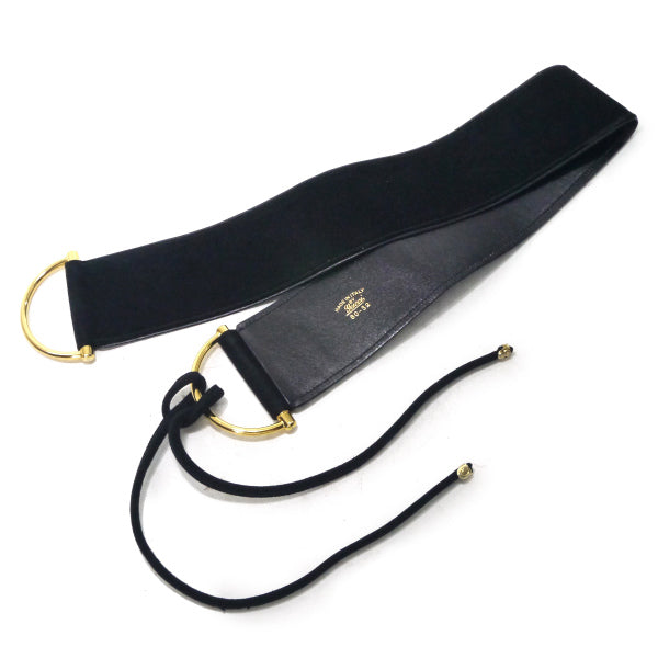OLD Gucci スエードアクセントリボンベルト （黒/箱付）