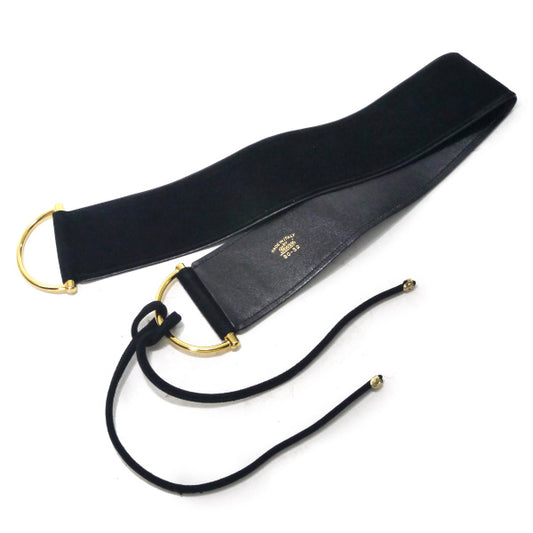 OLD Gucci スエードアクセントリボンベルト （黒/箱付）