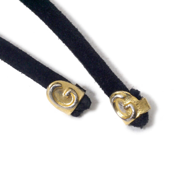 OLD Gucci スエードアクセントリボンベルト （黒/箱付）