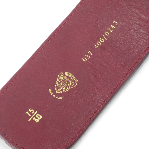 OLD Gucci　ビッグバックルレザー太ベルト（ボルドー）