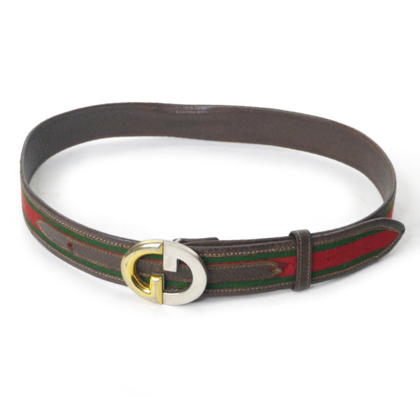 OLD Gucci シェリーラインGGバックルレザーベルト
