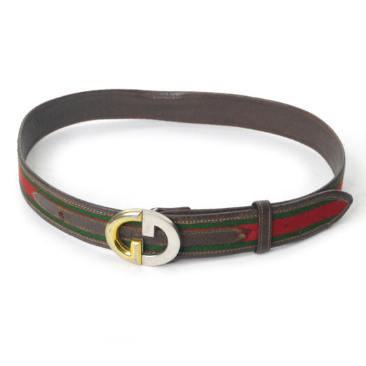 OLD Gucci シェリーラインGGバックルレザーベルト