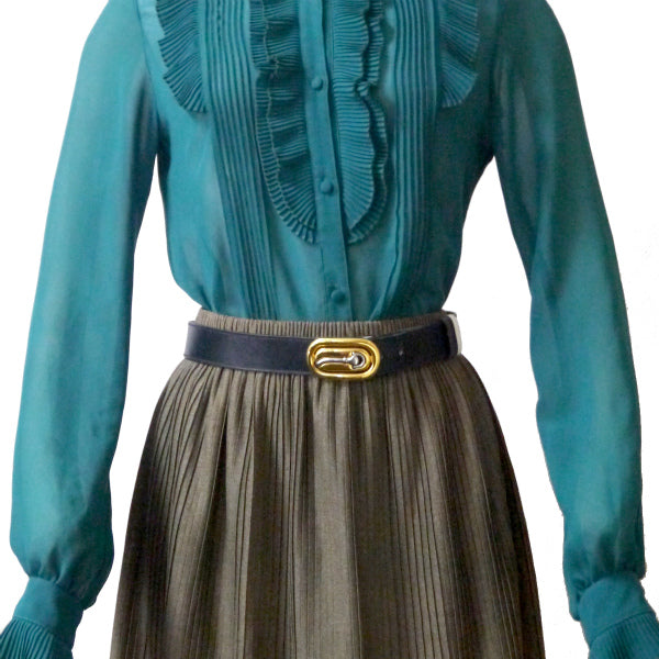 OLD Gucci ビットバックル レザーベルト（黒）