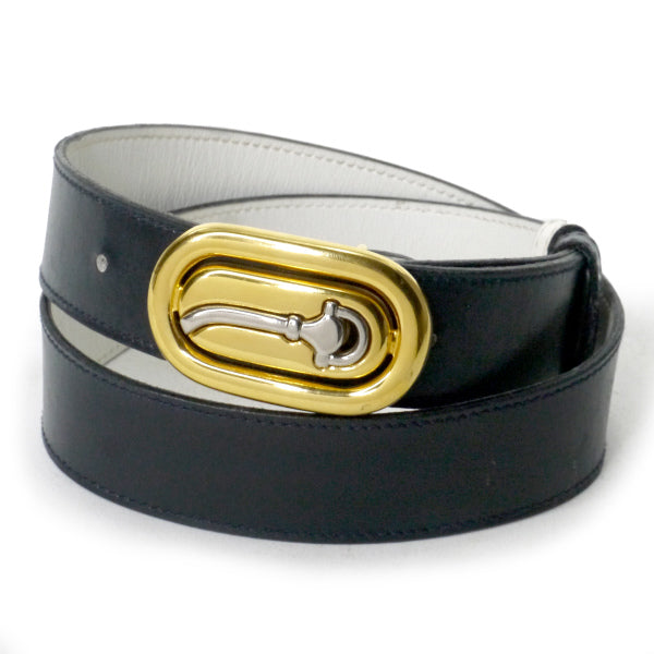 OLD Gucci ビットバックル レザーベルト（黒）