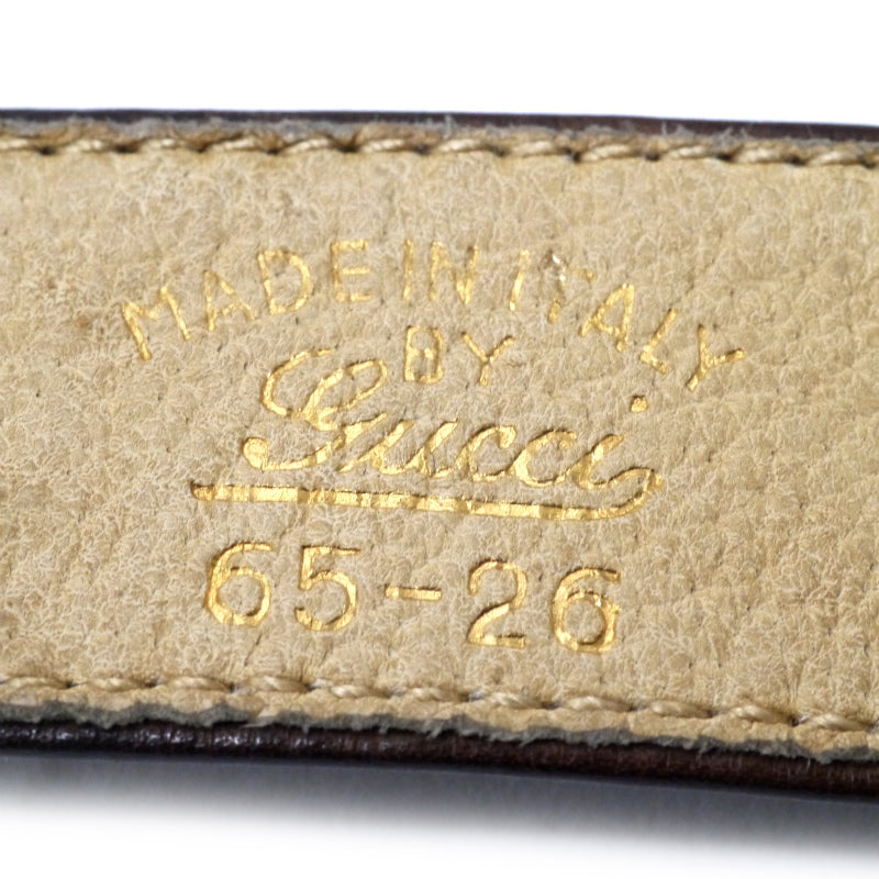 OLD Gucci 70s筆記体ロゴバックル レザーベルト（茶）