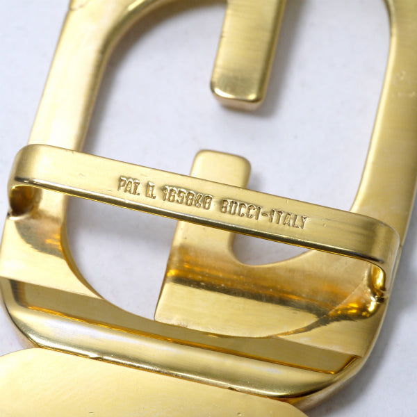 OLD Gucci GGバックルリバーシブルレザーベルト（濃紺/赤）