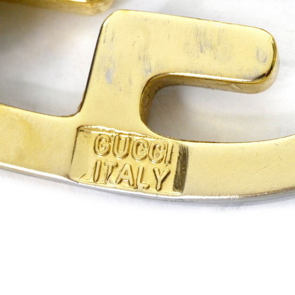 OLD Gucci GGバックル クロコ型押しレザーベルト（黒）