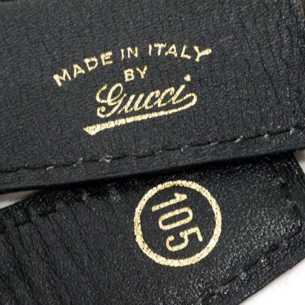 OLD Gucci GGバックル クロコ型押しレザーベルト（黒）