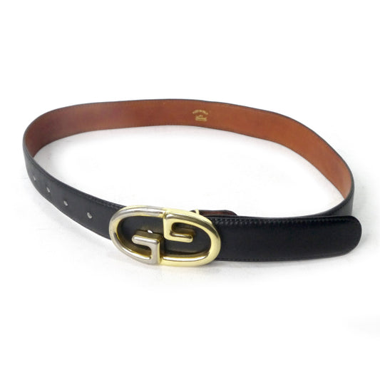 OLD Gucci GGバックル本革レザーベルト（黒）