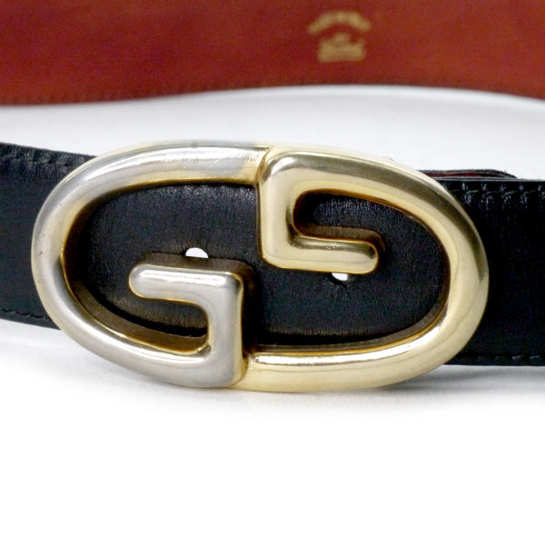 OLD Gucci GGバックル本革レザーベルト（黒）