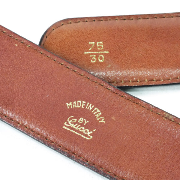 OLD Gucci GGバックル本革レザーベルト（黒）