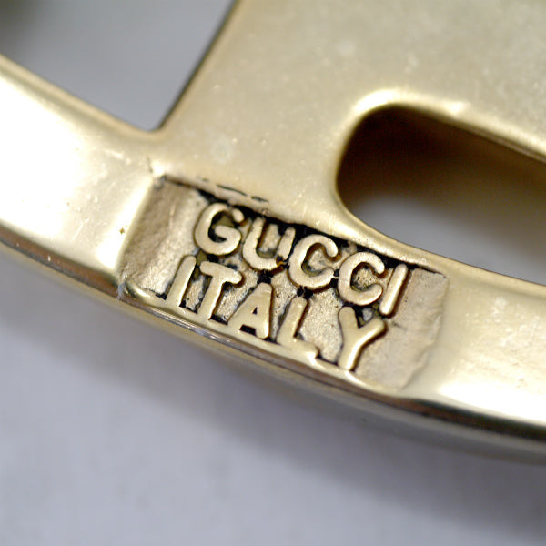 OLD Gucci GGバックル本革レザーベルト（黒）