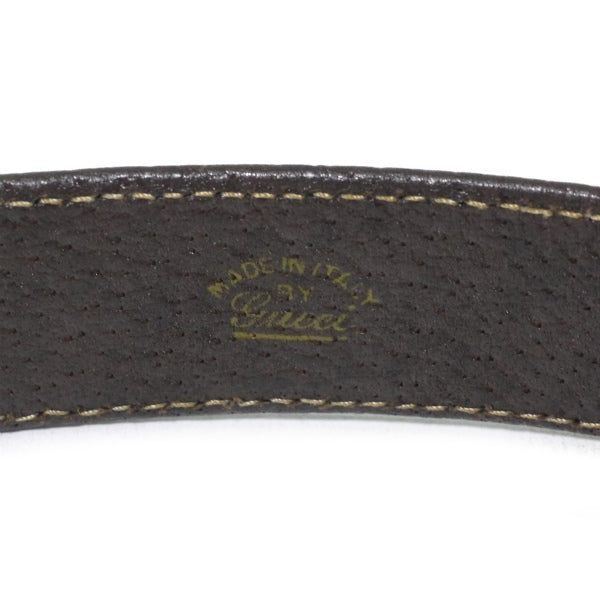 OLD Gucci　ロゴバックルGG柄ベルト（茶）