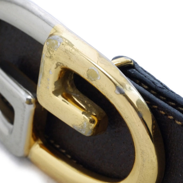 OLD Gucci GGバックル ピグスキンレザーベルト（濃茶）
