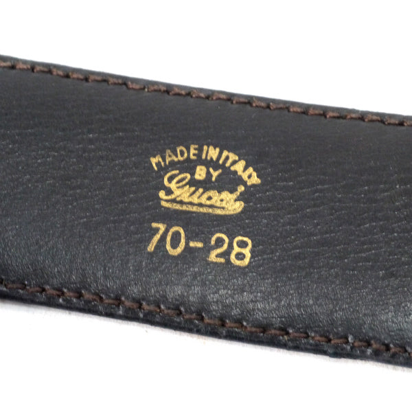 OLD Gucci GGバックル ピグスキンレザーベルト（濃茶）