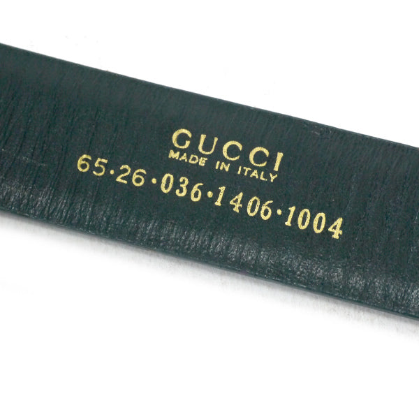OLD Gucci　スクエアGバックル レザーベルト（緑）