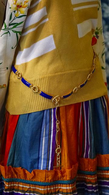 OLD Gucci 　チェーンベルト（青）