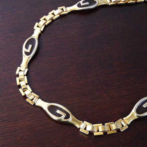 OLD Gucci 　ゴールドGGチェーンベルト（茶）