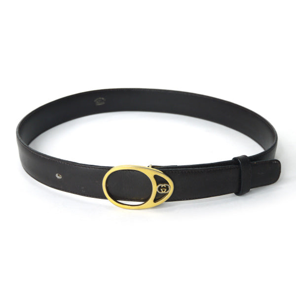 OLD Gucci　本革ゴールドバックルベルト（濃茶）