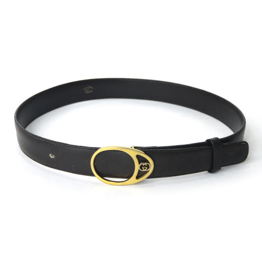 OLD Gucci　本革ゴールドバックルベルト（濃茶）