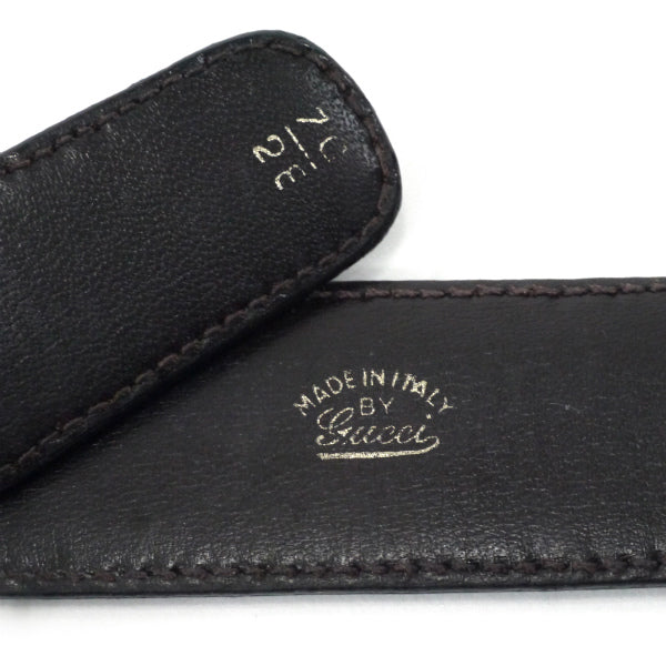 OLD Gucci　本革ゴールドバックルベルト（濃茶）