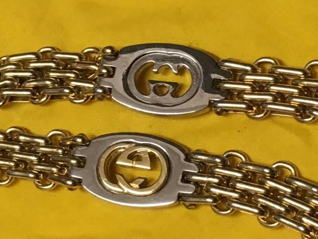 OLD Gucci 　インターロッキングチェーンベルト（ゴールドＧＧ）