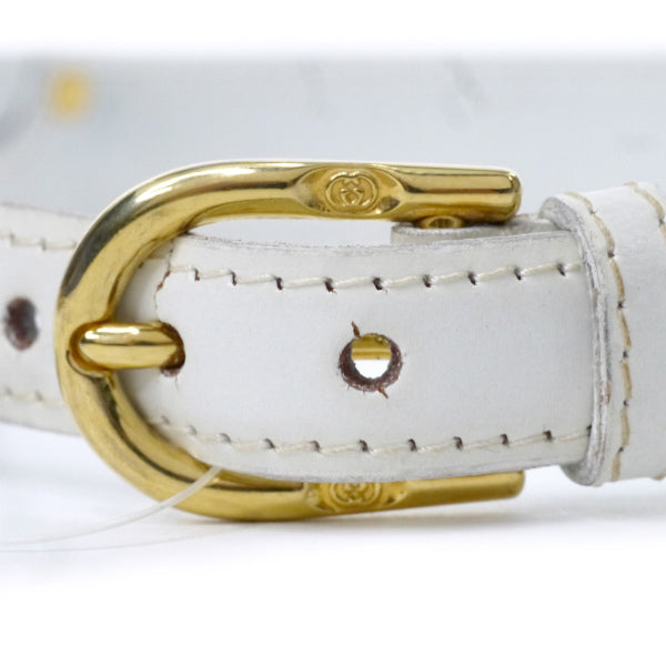 OLD Gucci バイカラー レザーウエストベルト（紺×白）