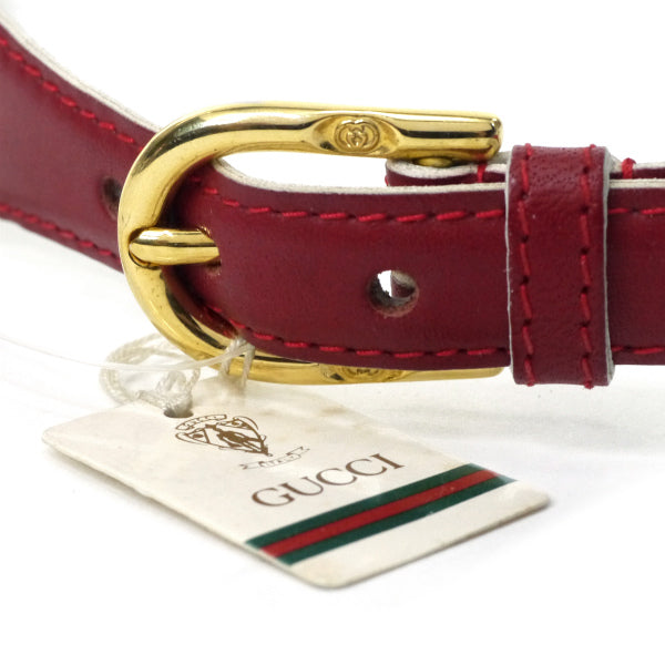 OLD Gucci バイカラー レザーウエストベルト（赤×白）