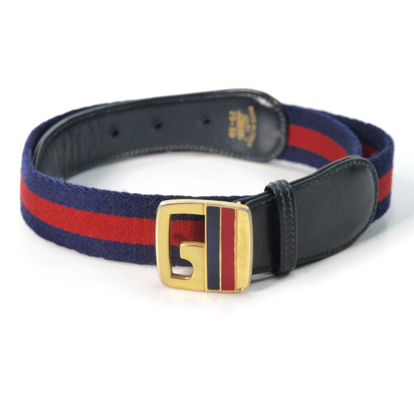 OLD Gucci シェリーラインGバックルベルト（青）