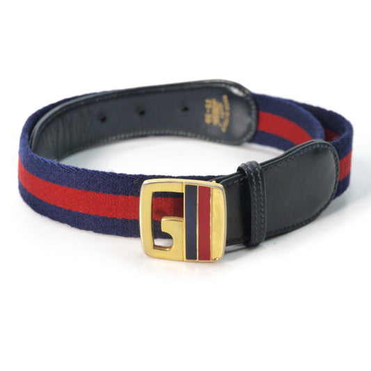 OLD Gucci シェリーラインGバックルベルト（青）