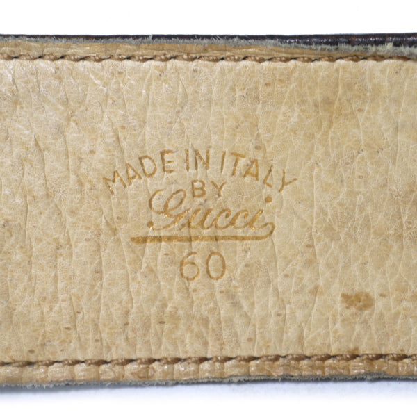 OLD Gucci レア!!キャップ金具バックルレザーベルト（濃茶） – Vintage
