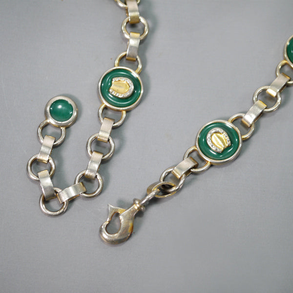 OLD Gucci ホースシュー チェーンベルト&ネックレス（緑）