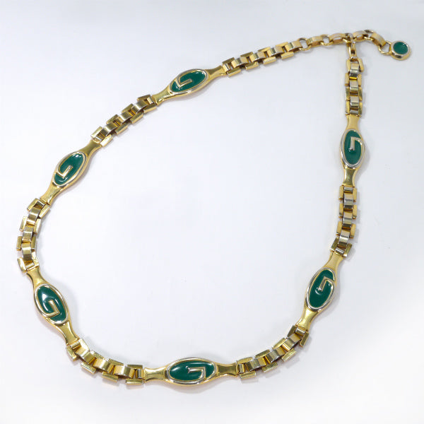 OLD Gucci 　ゴールドGGチェーンベルト&ネックレス（緑）