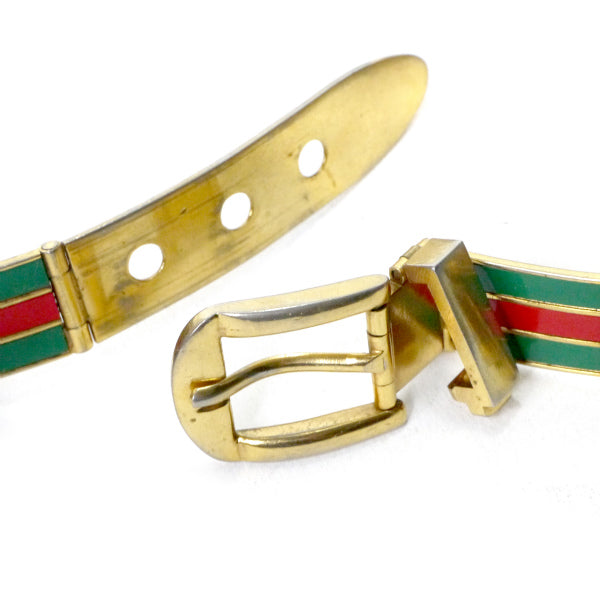 美品☆GUCCI　チェーンベルト　ゴールド　ヴィンテージ OLD Gucci レア!!シェリー金属チェーンベルト（ゴールド） – Vintage