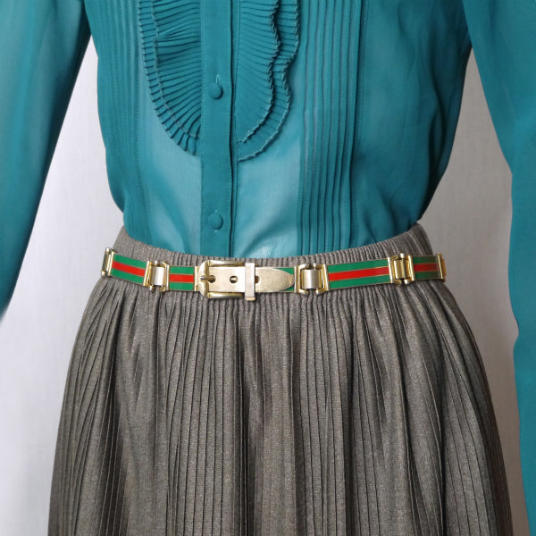 OLD Gucci 　レア!!シェリー金属チェーンベルト（ゴールド）