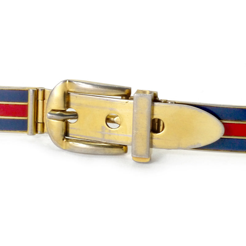 OLD Gucci レア!!青シェリー金属チェーンベルト（ゴールド） – Vintage