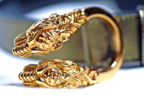 Gucci タイガーバックルゴールドベルト