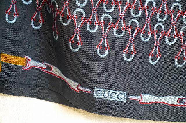OLD　Gucci　シルクオーバーブラウス（紺系）
