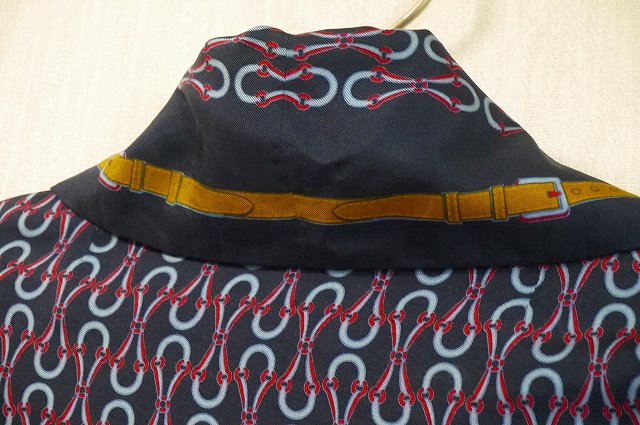 OLD　Gucci　シルクオーバーブラウス（紺系）