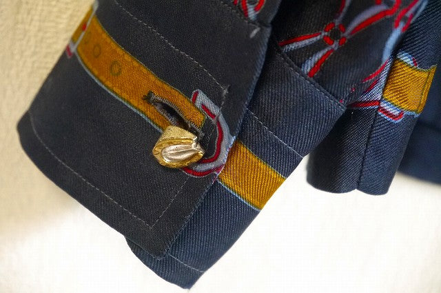 OLD　Gucci　シルクオーバーブラウス（紺系）