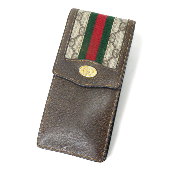 OLD Gucci 　シェリーメガネ・ペンケース（茶）