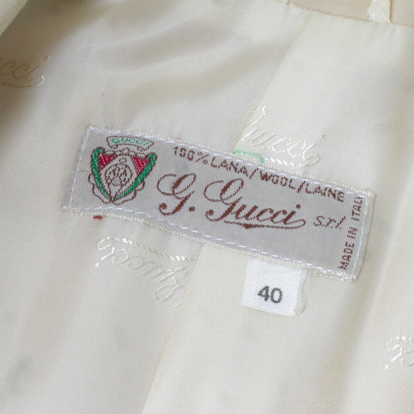 OLD Gucci 袖裏地1ボタンテーラードジャケット（クリーム）